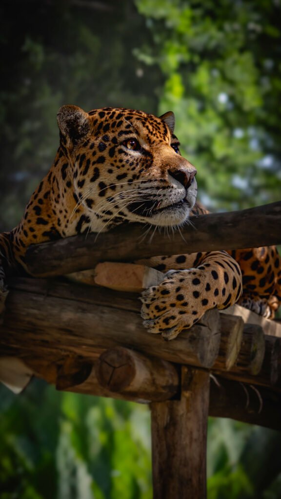 Jaguar descansando en su hábitat en Ukumarí